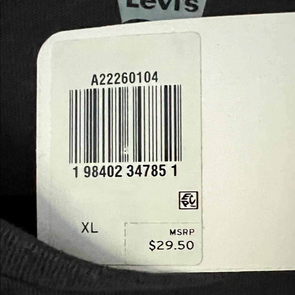 Levi's Pegasus Black Tee ~ XL - Picture 2 of 5